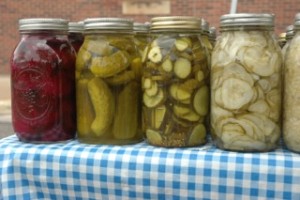 Pickles for sale at the Winona Farmers Market
